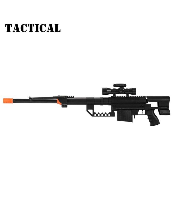 Dark Ops Airsoft 330 FPS P1200 M200 Sniper Rifle Gun - Tactical Setup