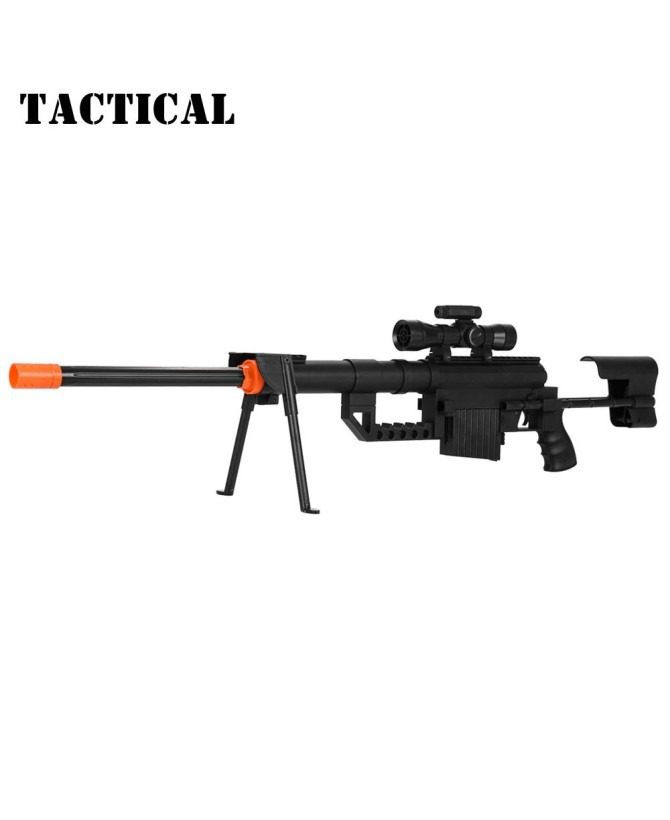 Dark Ops Airsoft 330 FPS P1200 M200 Sniper Rifle Gun - Tactical Setup