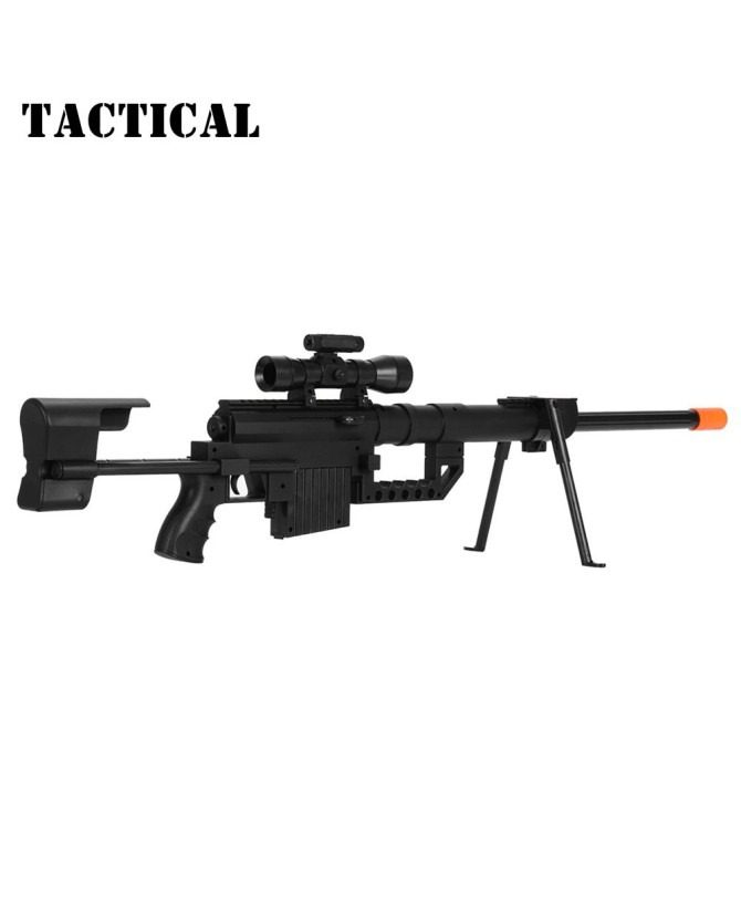 Dark Ops Airsoft 330 FPS P1200 M200 Sniper Rifle Gun - Tactical Setup