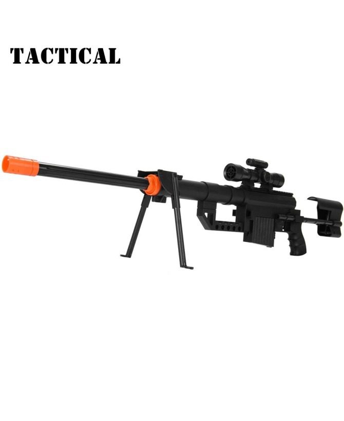 Dark Ops Airsoft 330 FPS P1200 M200 Sniper Rifle Gun - Tactical Setup