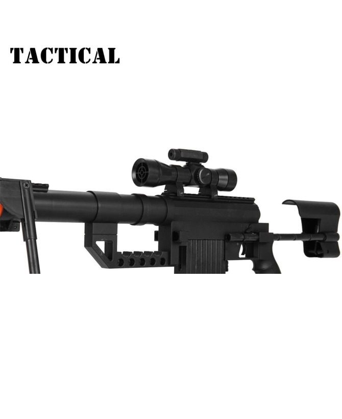 Dark Ops Airsoft 330 FPS P1200 M200 Sniper Rifle Gun - Tactical Setup