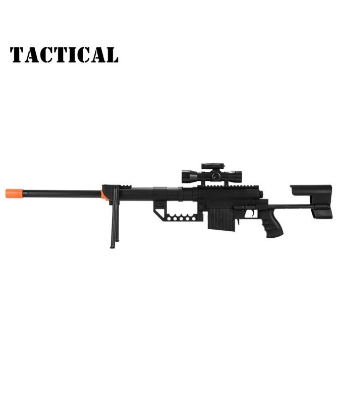 Dark Ops Airsoft 330 FPS P1200 M200 Sniper Rifle Gun - Tactical Setup