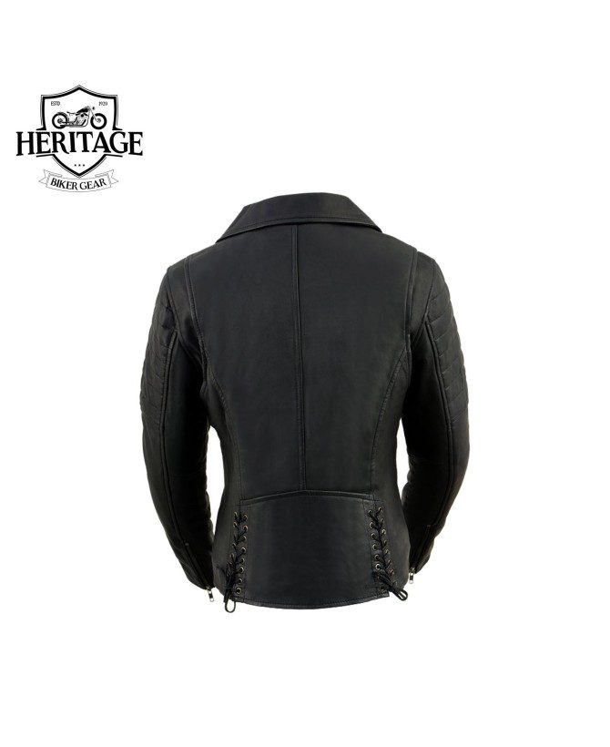 'Duchess' Moto Style Leather Jacket