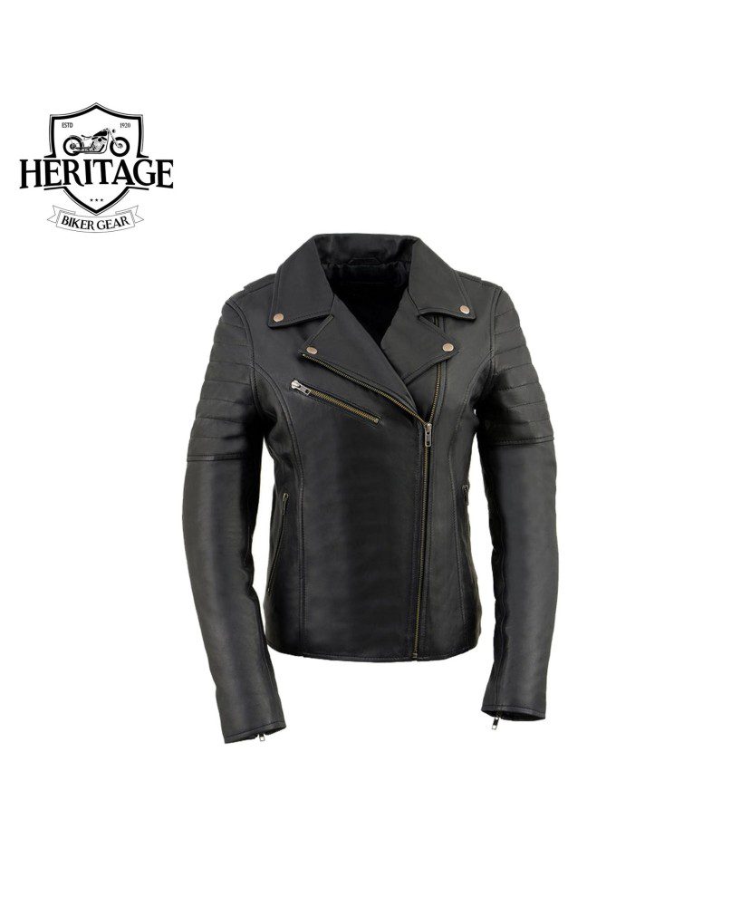 Heritage Women's 'Duchess' Moto Style Leather Jacket