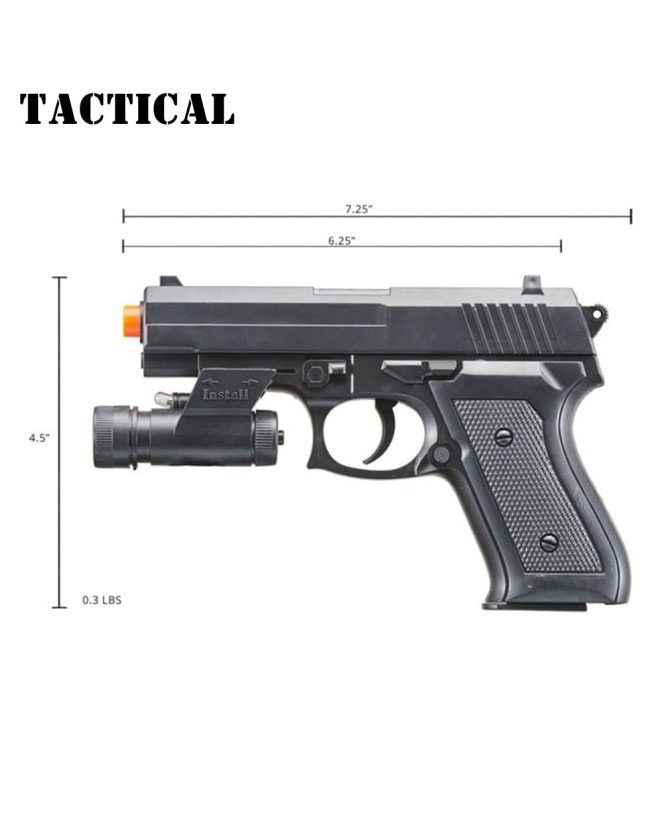 V1918A Spring Powered Airsoft Pistol with Laser & Light