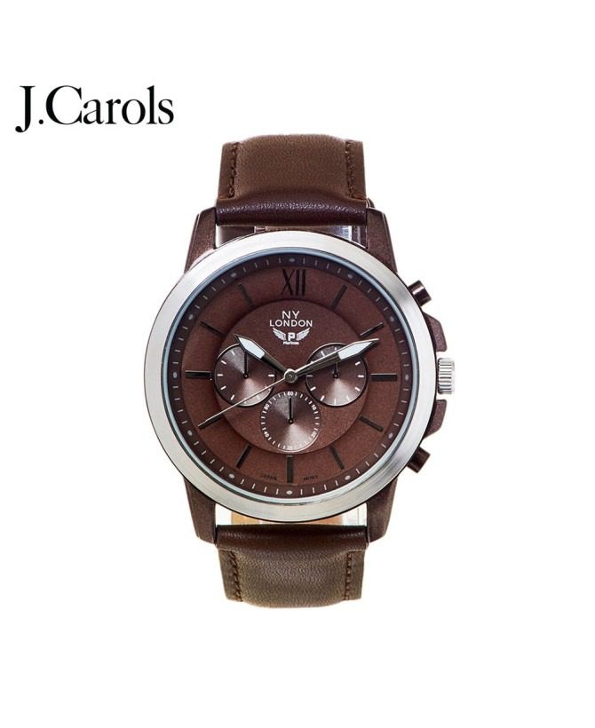 Retro Inspired Mens Leather Strap Watch