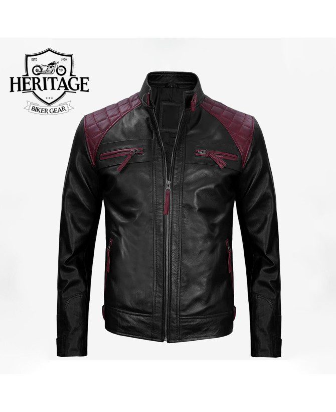 mens-black-and-maroon-biker-leather-jacket