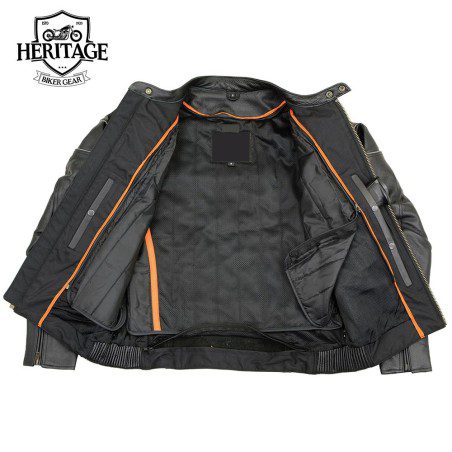 Men's Black Leather Racer Style Motorcycle Jacket