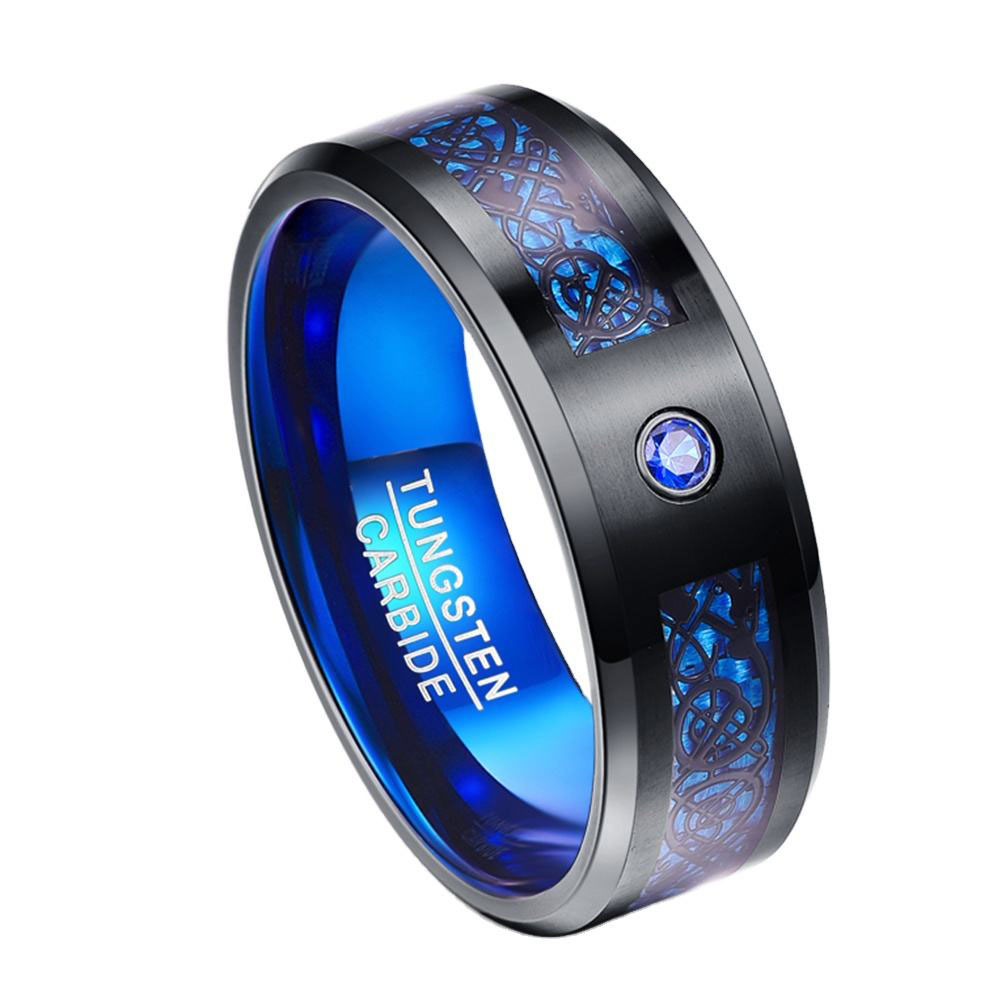 Amethyst Dragon Tungsten Ring