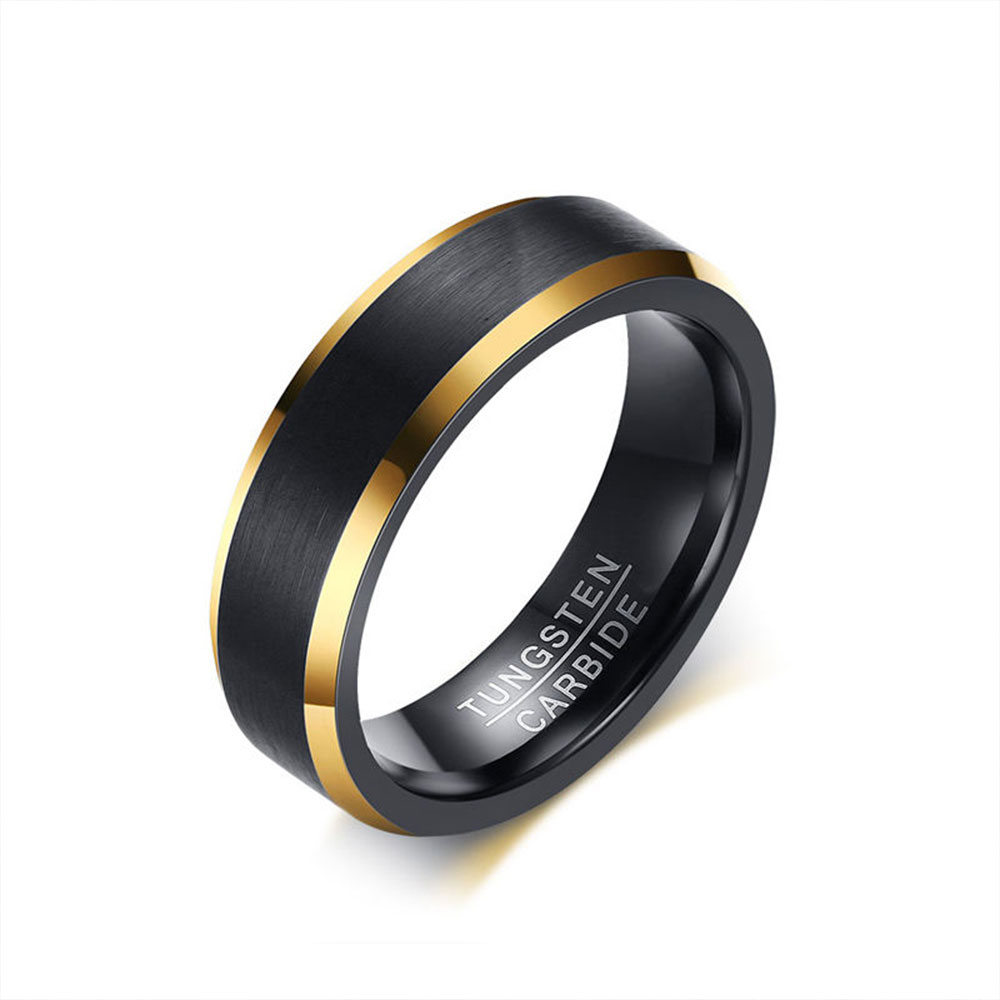 6mm Black Matte Gold Tungsten Ring